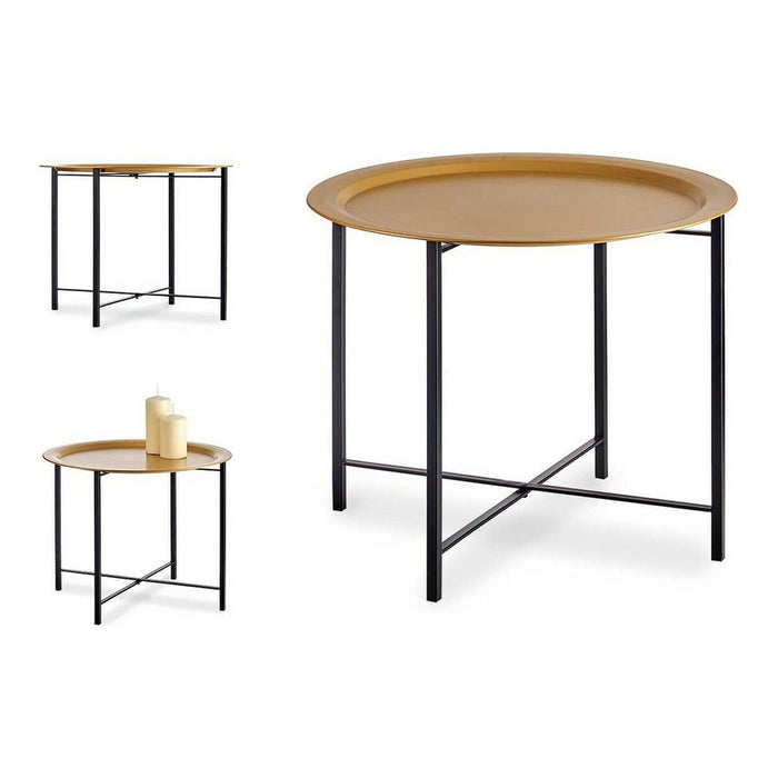 Beistelltisch Schwarz Golden Metall (62 x 48,5 x 62 cm)