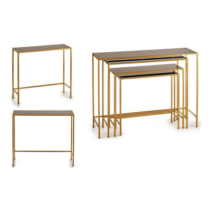 Satz Schwarz Golden Tische Kristall Metall (4 pcs)