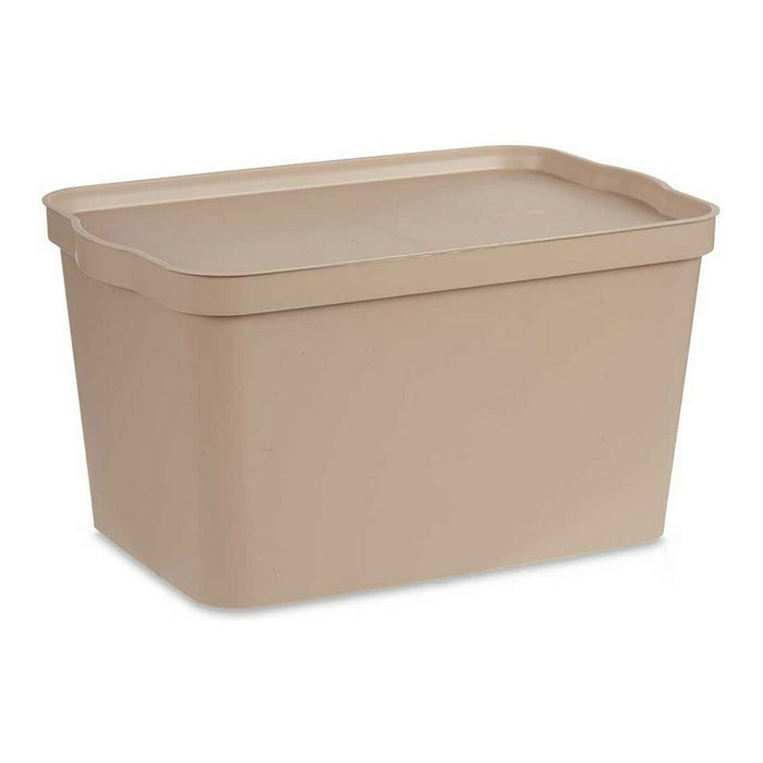 Aufbewahrungsbox mit Deckel Beige Kunststoff (29,3 x 24,5 x 45 cm)