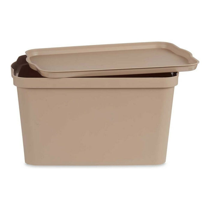 Aufbewahrungsbox mit Deckel Beige Kunststoff (29,3 x 24,5 x 45 cm)