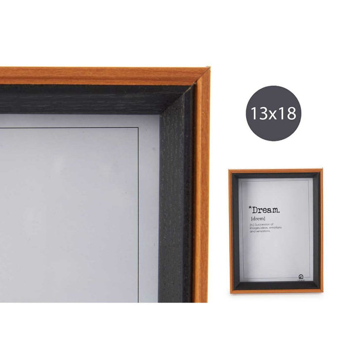 Fotorahmen Schwarz Braun Kristall Holz MDF (3 x 20 x 15 cm)