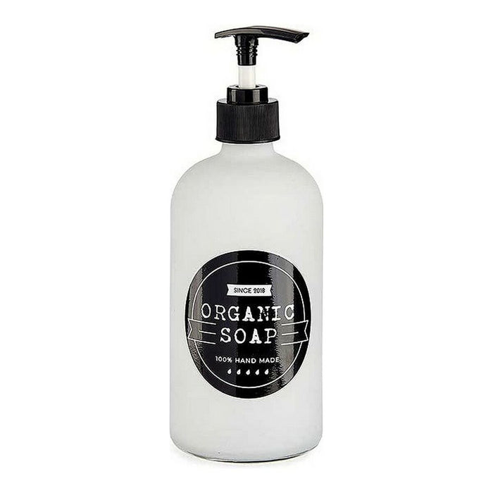 Seifenspender Weiß Schwarz Glas PP (8 x 19 x 8 cm)