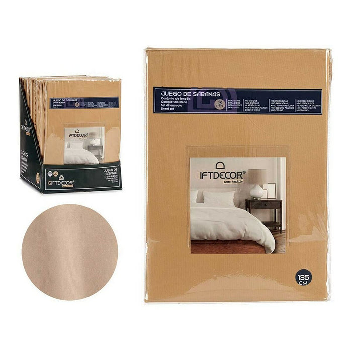 Bettwäsche-Set 135er-Bett Beige (3 Stücke)