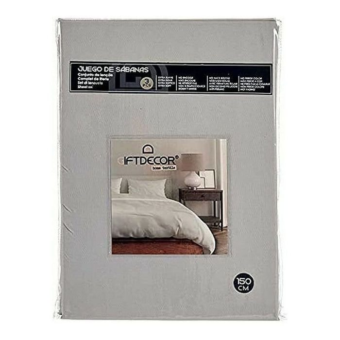 Bettwäsche-Set 150er-Bett Grau (3 Stücke)