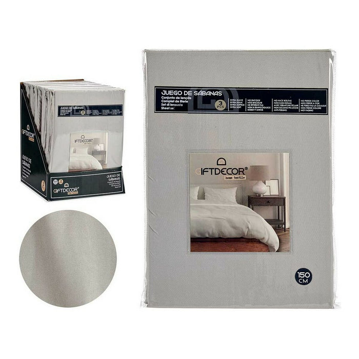 Bettwäsche-Set 150er-Bett Grau (3 Stücke)
