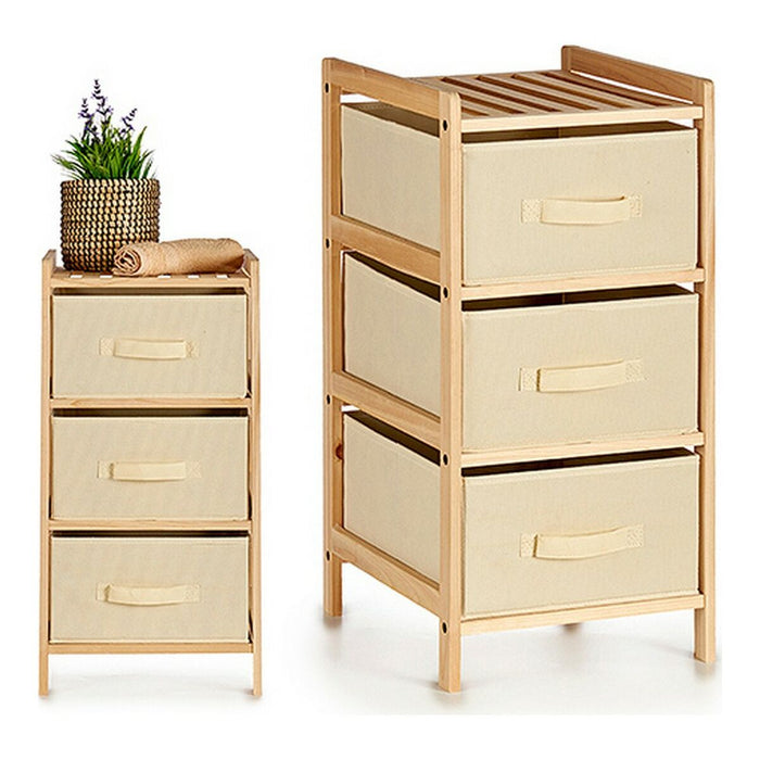 Schubladenschrank Creme Holz TNT (Non Woven) (34 x 66 x 36 cm)