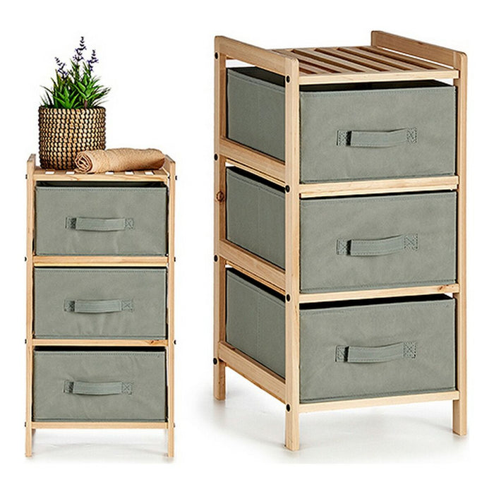 Schubladenschrank Grau Holz TNT (Non Woven) (34 x 66 x 36 cm)