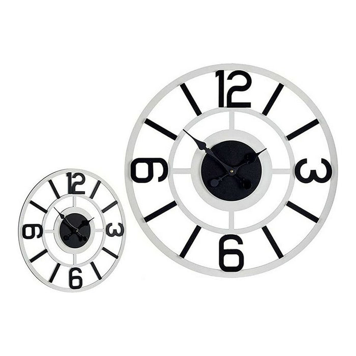 Wanduhr Weiß Schwarz Metall MDF (60 x 3,5 x 60 cm)