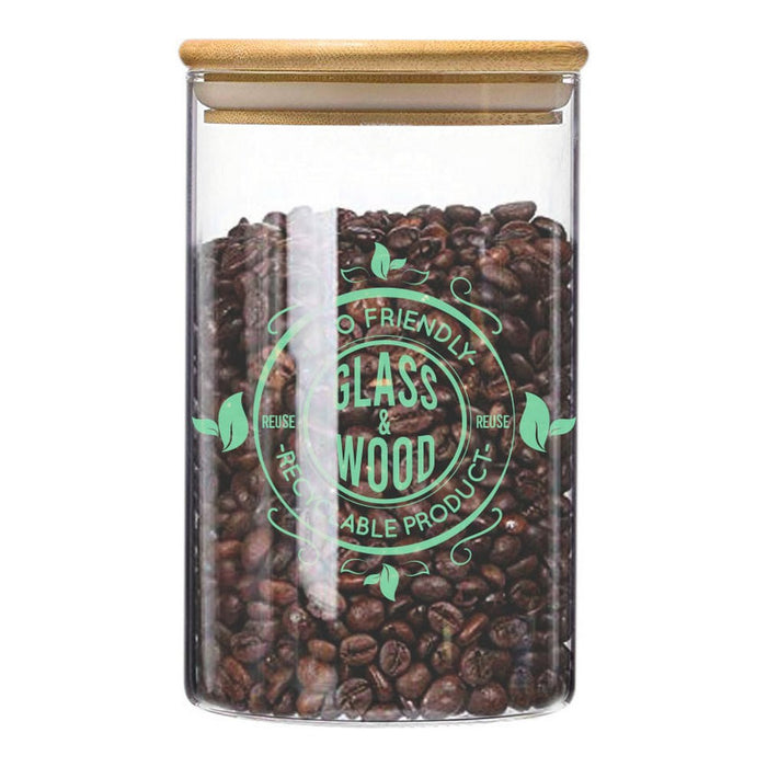 Topf Quttin Borosilikatglas Bambus einstellen (9,5 x 16 cm)