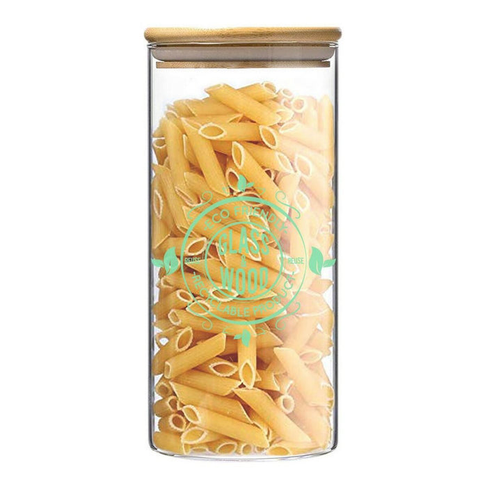 Topf Quttin Borosilikatglas Bambus einstellen (9,5 x 21 cm)