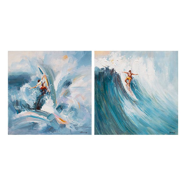 2er Set Ölgemälde Surf (100 x 4 x 100 cm)