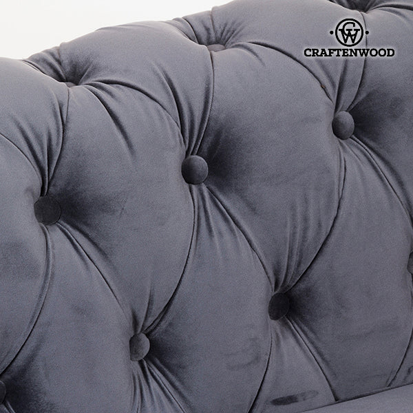 Chesterfield Sofa 3-Sitzer Samt Grau - Relax Retro Kollektion