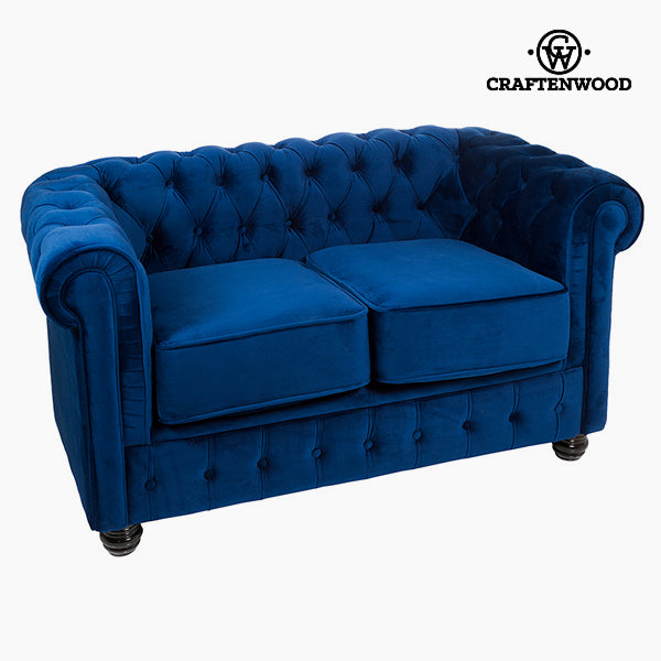 Chesterfield Sofa 2-Sitzer Samt Blau - Relax Retro Kollektion