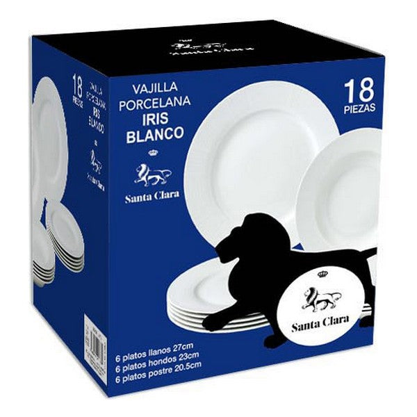 Porzellan Geschirr Santa Clara Iris Blanco (18 Stücke)