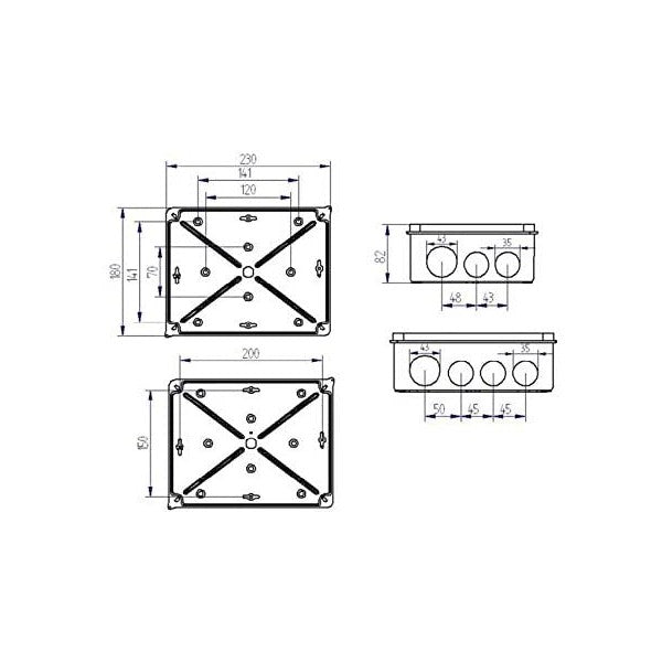 Datensatz-Box Ledkia Grau