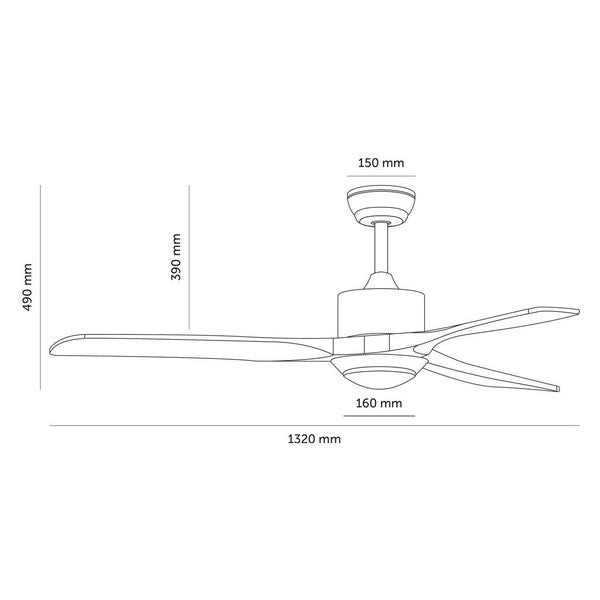 Deckenventilator mit Lampe Ledkia Forest 70W 15 W A++ 1500 Lm