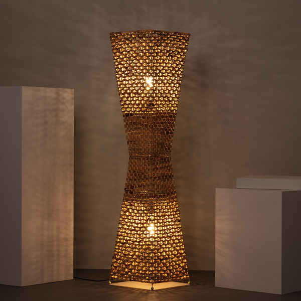 Stehlampe Ledkia Bijie Rattan