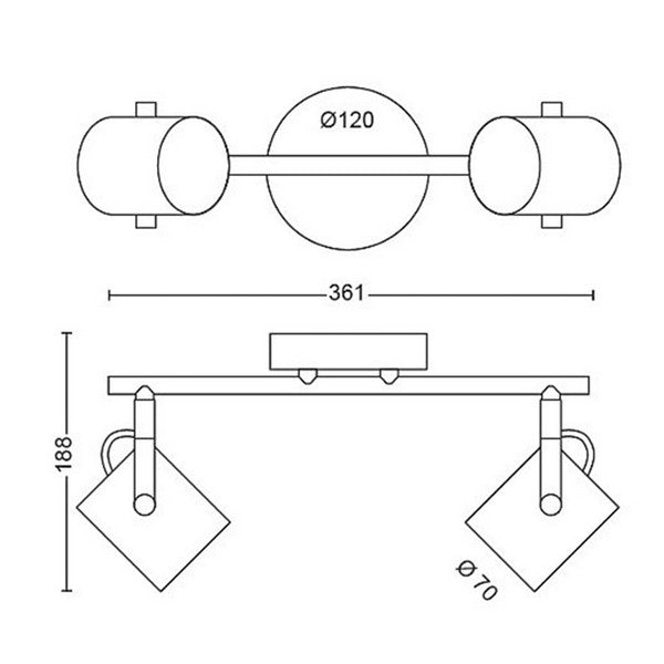 Deckenlampe Philips Byre 2 Aluminium 860 Lm 8,6 W (188x420x120 mm)