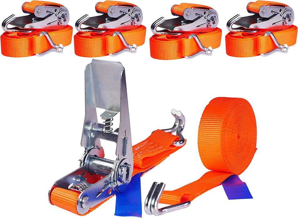 4 Stück 800kg 4m Spanngurte mit Ratsche zweiteilig 2 teilig mit Haken Ratschengurt Zurrgurte 25mm 800 daN 0,8t