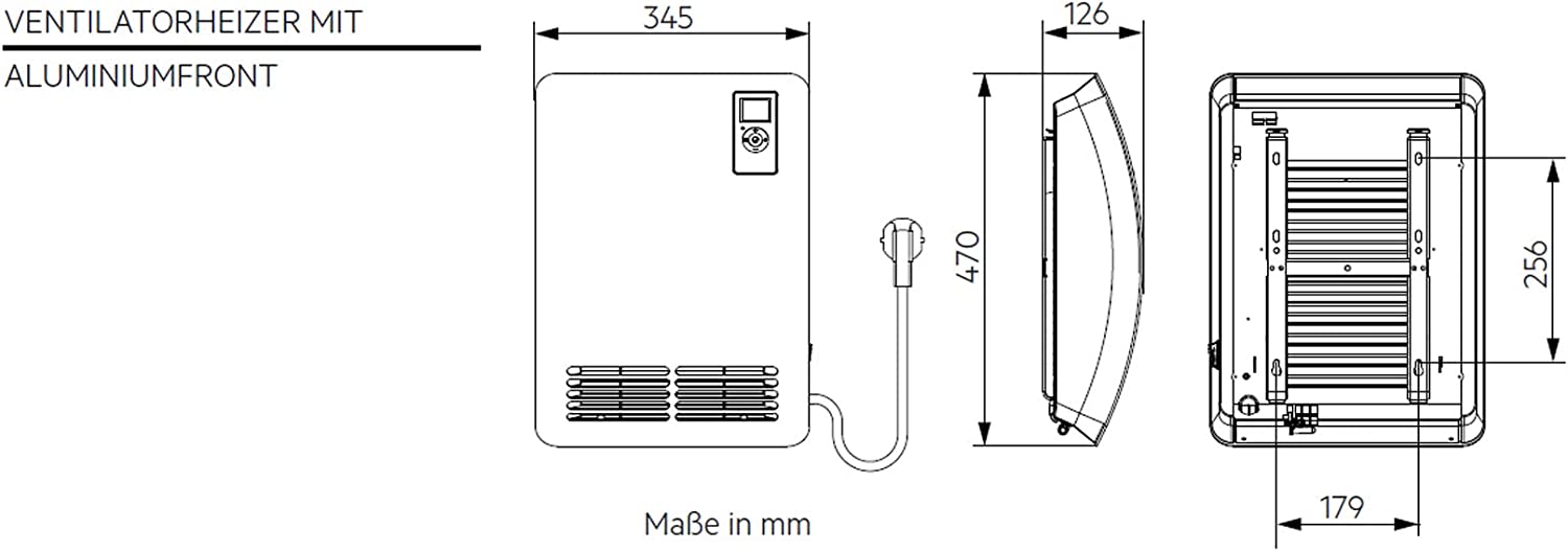 AEG Heizlüfter VH Comfort, Heizlüfter energiesparend, 2000 W für ca. 25 m², LCD Display, Wochenzeitschaltuhr, 120 Min. Timer, Silent Mode, Bad