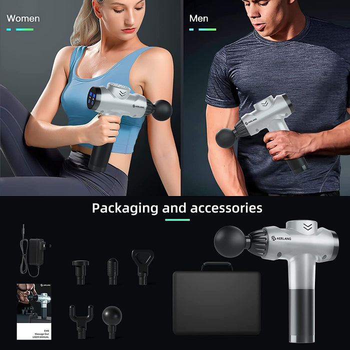 Muskel Massagepistole Massagegerät, Muskelmassagegerät, Massage Pistole, Muskel Massage Gun, Faszienpistole mit LCD-Touchscreen, Tiefenmassagegerät