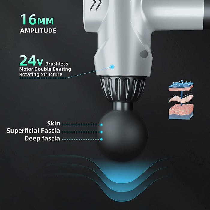 Muskel Massagepistole Massagegerät, Muskelmassagegerät, Massage Pistole, Muskel Massage Gun, Faszienpistole mit LCD-Touchscreen, Tiefenmassagegerät