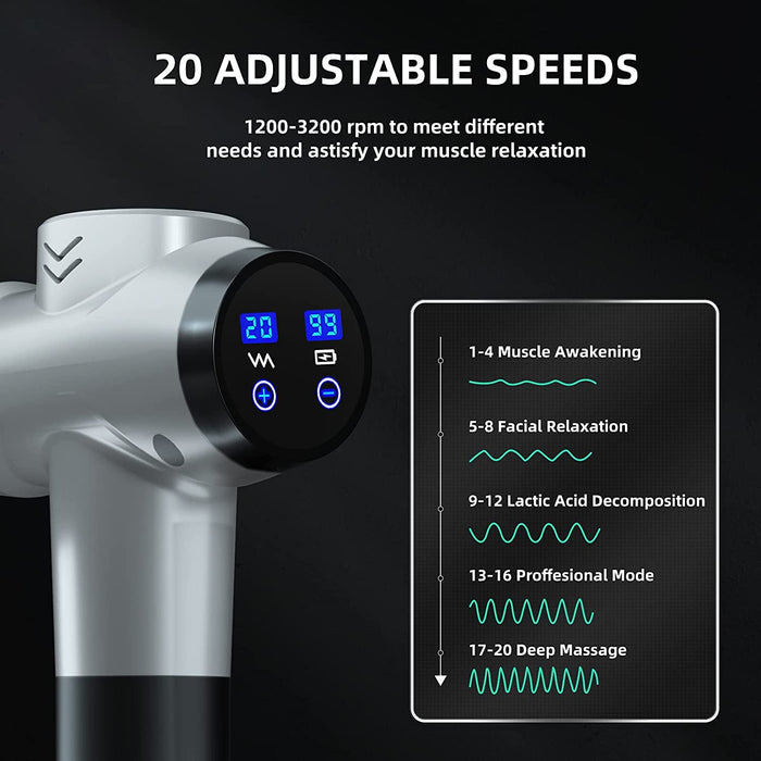 Muskel Massagepistole Massagegerät, Muskelmassagegerät, Massage Pistole, Muskel Massage Gun, Faszienpistole mit LCD-Touchscreen, Tiefenmassagegerät