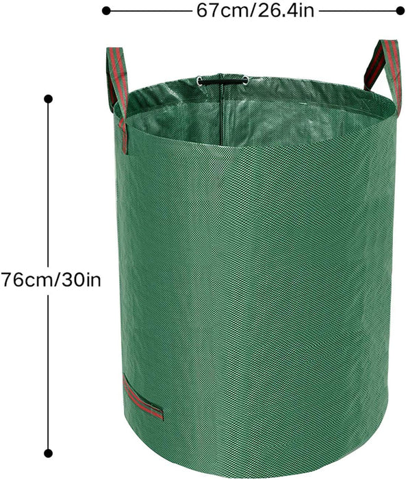3er Set Gartensack, 272L Gartenabfallsack aus robustem Wasserdichtes Polypropylen-Gewebe (PP) - Selbststehend und Faltbar Laubsäcke