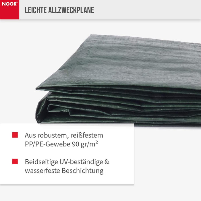 Abdeckplane Easy 90g/m² I 400 x 500 cm I Allzweckplane für Schutz vor Witterung I Ideal geeignet für die Abdeckung im Garten I UV-stabilisiert