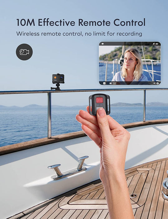 Action Cam 4K 20MP Unterwasserkamera WiFi 40M wasserdichte EIS Bildstabilisator Helmkamera 170° Weitwinkel Camcorder 