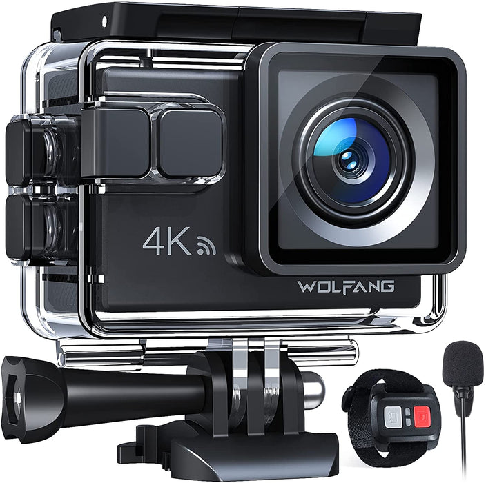 Action Cam 4K 20MP Unterwasserkamera WiFi 40M wasserdichte EIS Bildstabilisator Helmkamera 170° Weitwinkel Camcorder 