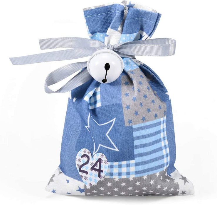 Adventskalender zum Befüllen, Weihnachtskalender Stoffsäckchen Selbstbefüllen Aufhängen, Selbst Befüllen Bastelset, 24 Weihnachten Geschenksäckchen