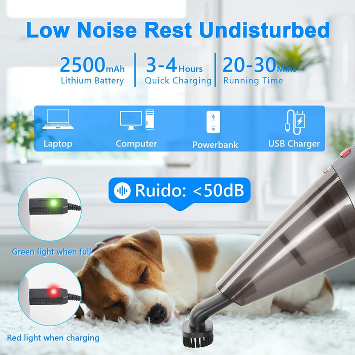 Akku Handstaubsauger, 4 in 1 Handstaubsauger 8500PA Leichter Kabellos Handstaubsauger 120W Autostaubsauger Laden mit USB mit Waschbarer Filter 