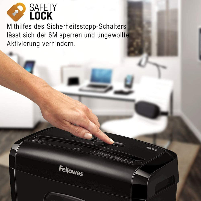 Aktenvernichter 6 Blatt (P4), Papierschredder für Zuhause und Homeoffice, Powershred 6M, Schredder mit 13L Papierkorb und Sicherheitssperre