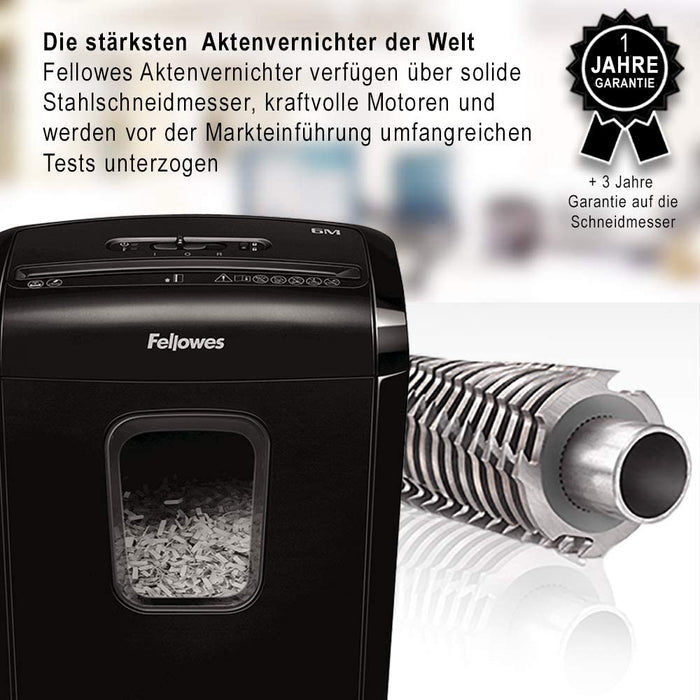 Aktenvernichter 6 Blatt (P4), Papierschredder für Zuhause und Homeoffice, Powershred 6M, Schredder mit 13L Papierkorb und Sicherheitssperre