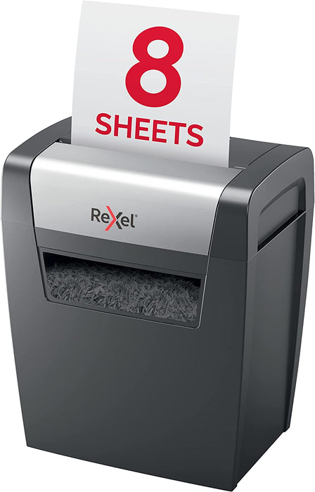 Aktenvernichter Momentum, Sicherheitsstufe P3, Partikelschnitt, 8 Blatt Kapazität, 15L Abfallbehälter, Schwarz