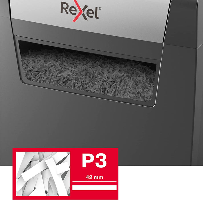 Aktenvernichter Momentum, Sicherheitsstufe P3, Partikelschnitt, 8 Blatt Kapazität, 15L Abfallbehälter, Schwarz