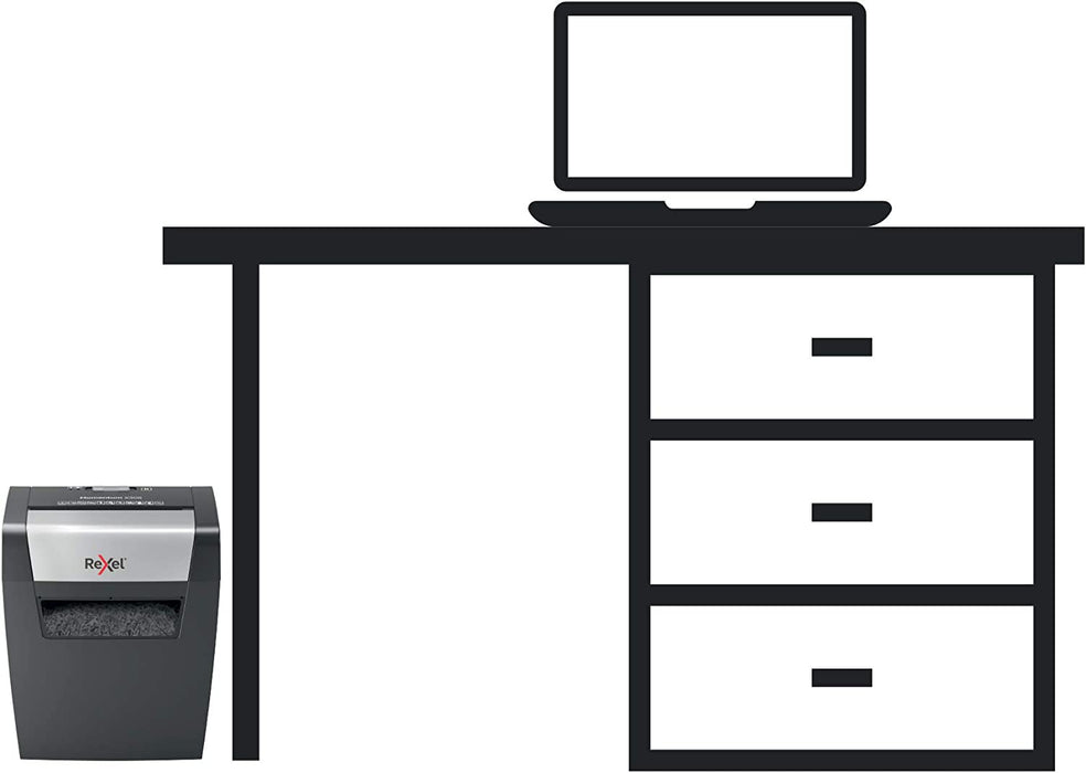 Aktenvernichter Momentum, Sicherheitsstufe P3, Partikelschnitt, 8 Blatt Kapazität, 15L Abfallbehälter, Schwarz