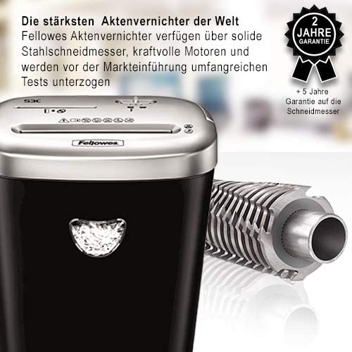 Aktenvernichter Powershred 53C Partikelschnitt (P-4) mit CD Vernichtung, 10 Blatt, für 1 Nutzer Zuhause / Home Office