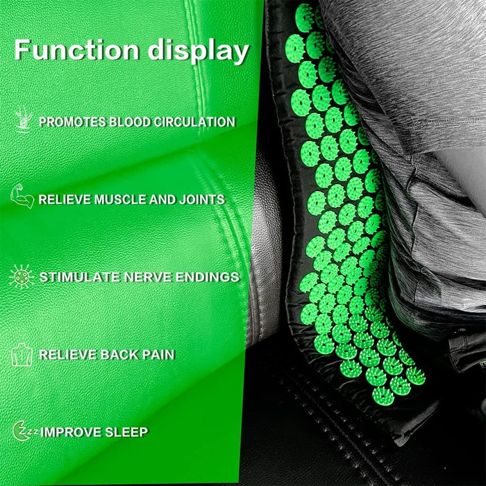 Akupressurmatte mit Kissen,Multifunktionales Massagematten-Set,2 mit Stacheln versehene Massagekugeln,Muskel Roller Stick zur Linderung Rücken/Nacken