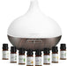 Aroma Diffuser, 300ml Ultraschall Luftbefeuchter mit 8  10ml Ätherische Öle Set, Diffuser Ätherische Öle, 14-Farben-LED, 23dB Cool Mist Raumbefeuchter