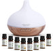 Aroma Diffuser, 300ml Ultraschall Luftbefeuchter mit 8  10ml Ätherische Öle Set, Diffuser Ätherische Öle, 14-Farben-LED, 23dB Cool Mist Raumbefeuchter