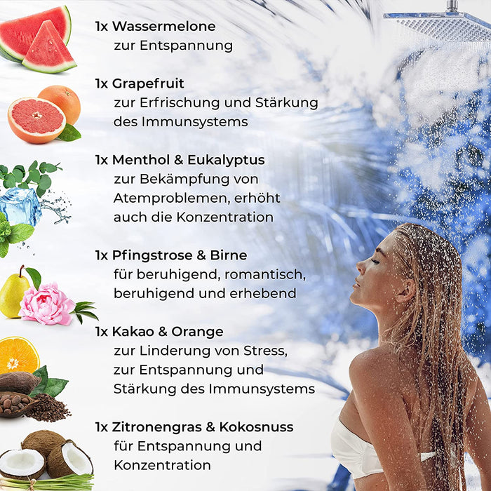 Aromatherapie Shower Steamers Set  6x Duschdampfer mit ätherischen Ölen zur Entspannung Großartiges Geschenk für Frauen oder Männer, für Mama