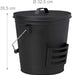 Ascheeimer mit Deckel und Schaufel, Stahl, Kohleeimer mit Henkel, 19 L, Ascheschaufel Kamin & Grill, 47,5 x 38 x 33 cm