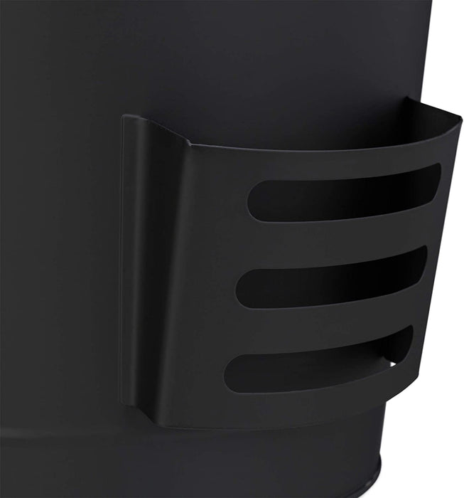 Ascheeimer mit Deckel und Schaufel, Stahl, Kohleeimer mit Henkel, 19 L, Ascheschaufel Kamin & Grill, 47,5 x 38 x 33 cm