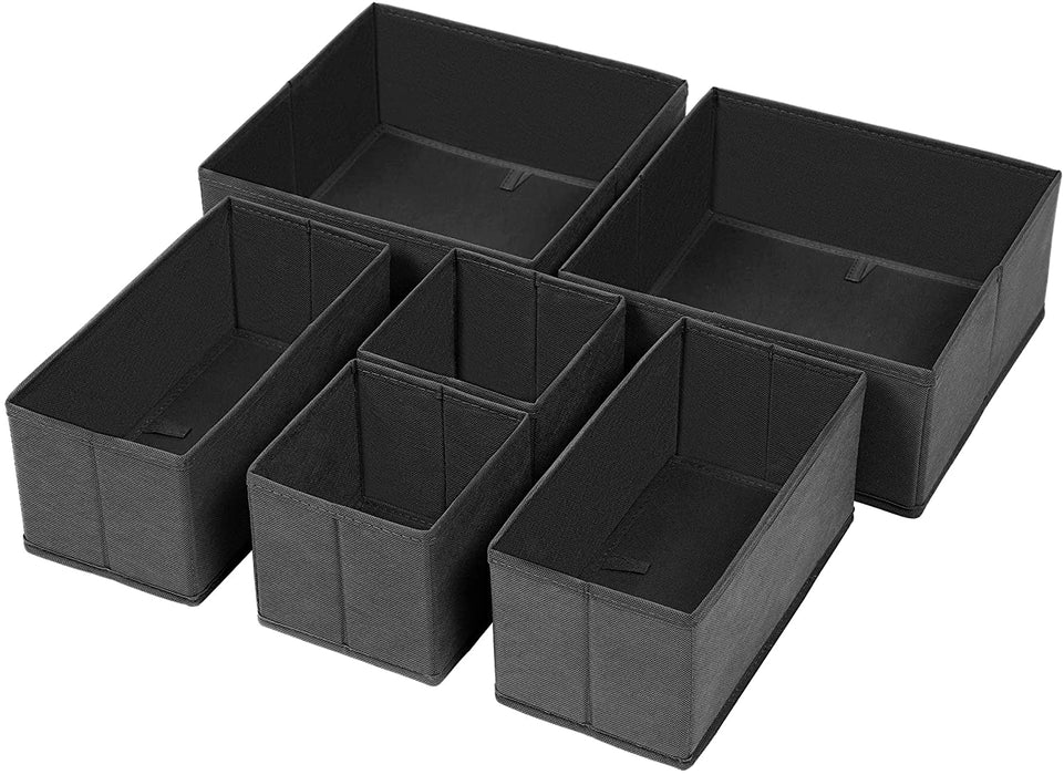 Aufbewahrungsbox für Schublade, 6er Set, Unterwäsche-Organizer, Schubladen-Organizer, Faltbare Stoffbox für Socken, Unterwäsche, BHS, Krawatten