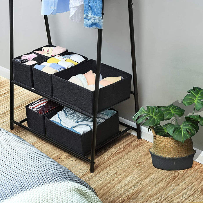 Aufbewahrungsbox für Schublade, 6er Set, Unterwäsche-Organizer, Schubladen-Organizer, Faltbare Stoffbox für Socken, Unterwäsche, BHS, Krawatten