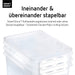 Aufbewahrungsbox mit Deckel klein 2 L – 10 transparente und stapelbare Plastik Boxen mit Clipverschluss weiß – BPA-frei und lebensmittelecht