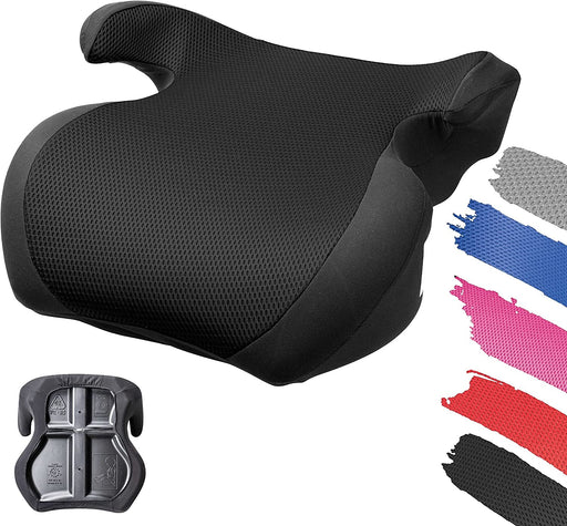 Auto-Kindersitz Lino, PKW-Kindersitzerhöhung mit Gurtführung, Sitzerhöhung-Kinder-Auto, Autositz-Kinder 38x41,5x18cm schwarz