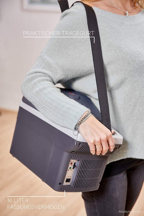 Automotive Board-Bar BK 16 Thermoelektrische Kühl- und Warmhaltebox 16 Liter, 12 Volt für Auto und Steckdose, anschnallbar im PKW